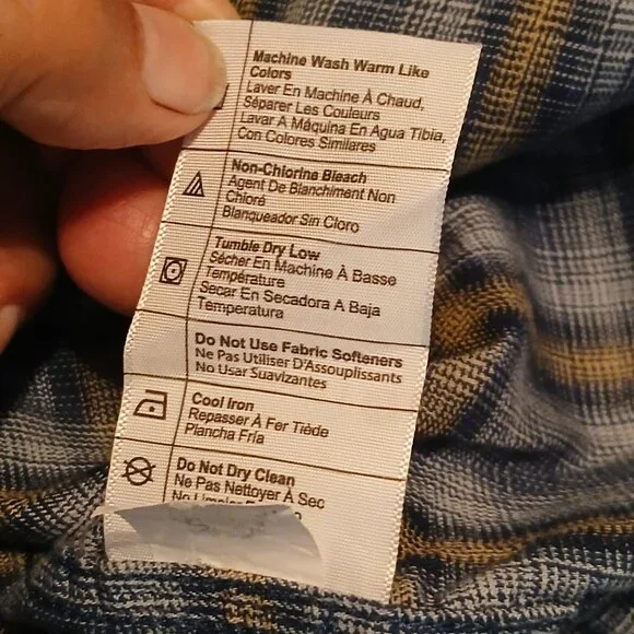 Carhartt Men's Relax Fit Large Tall Gray Plaid Shirt (0306A4) - Picture 7 of 8